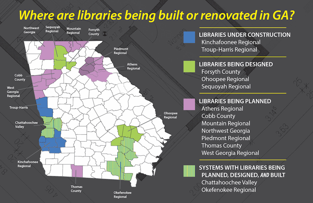 map of library construction projects in georgia