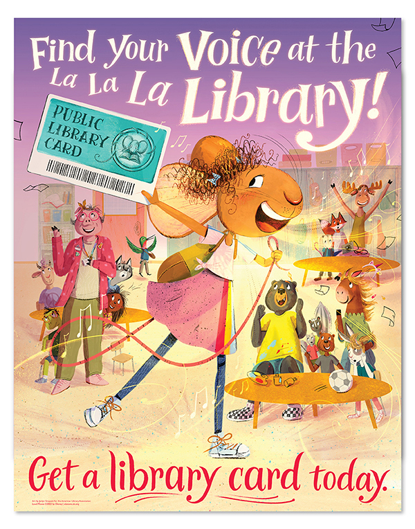 Library card sign up month poster from the American Library Association