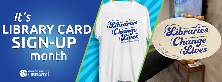 Libraries Change Lives library card sign up month Facebook cover